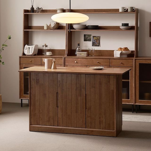 원목 사각 라운드 반타원 아일랜드 식탁 테이블 홈바 수납장 4종