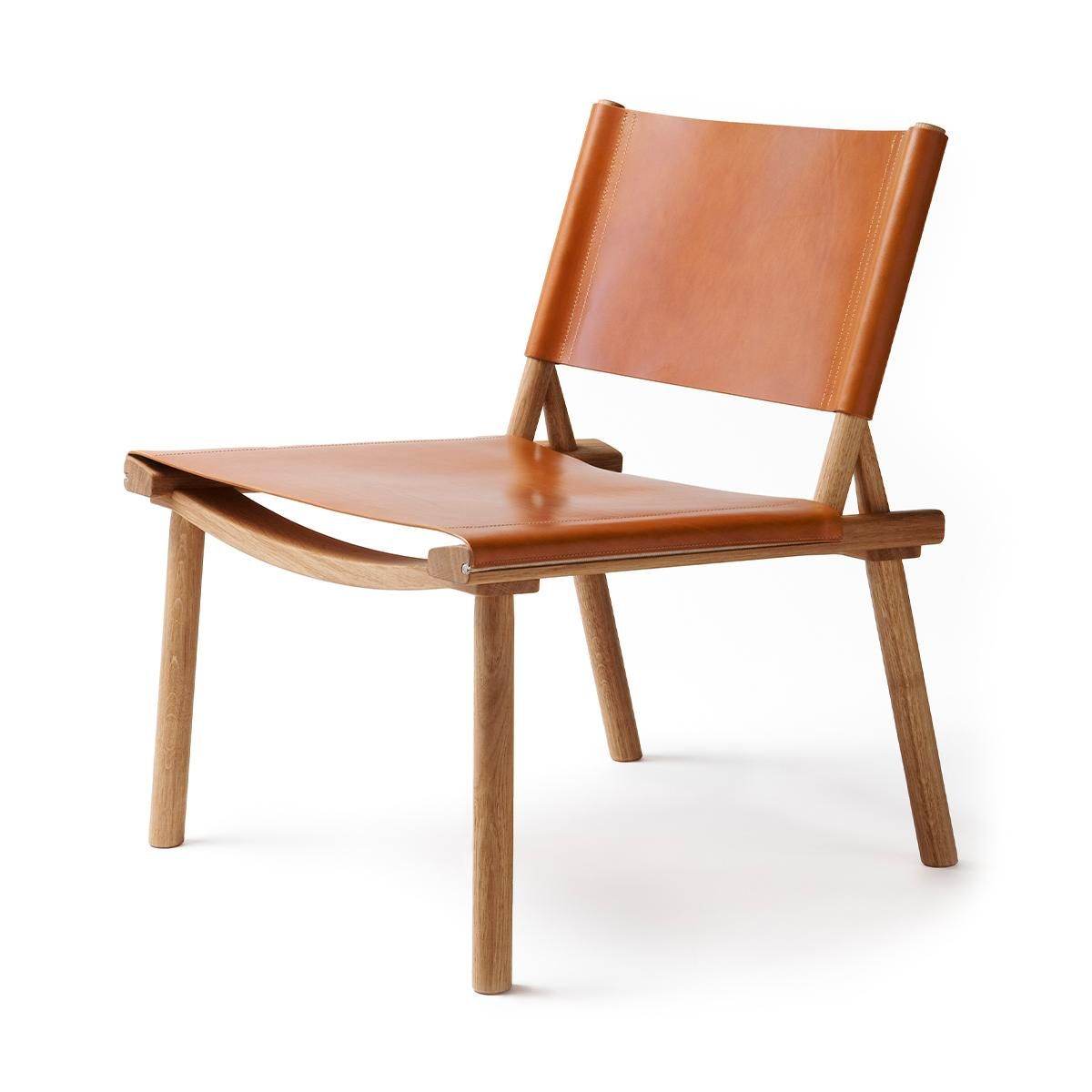 디셈버 라운지 체어 오크 앤 꼬냑 레더