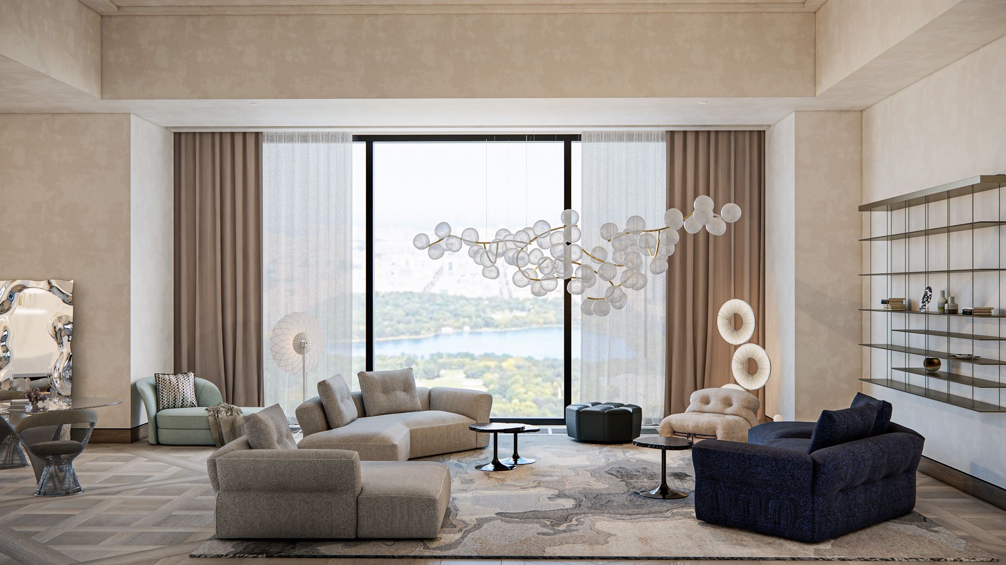 뉴욕 111West 57th Street 100평 ㅣ 거실 인테리어