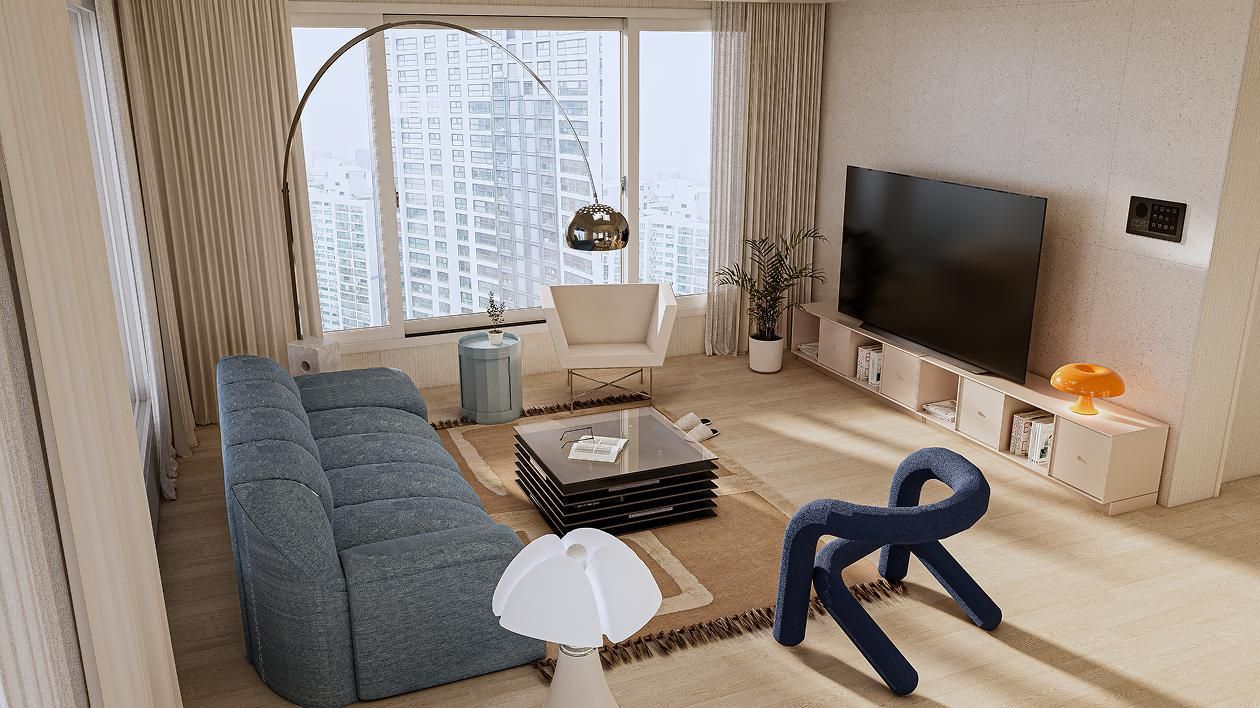 익산시 익산자이 그랜드파크 37평 ㅣ 거실 인테리어