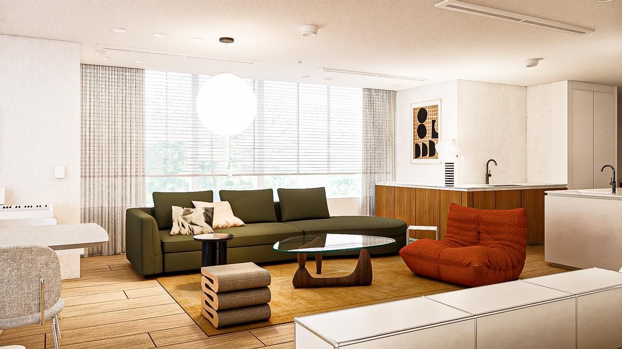 송도동 더샵 퍼스트월드 34평 ㅣ 거실 인테리어