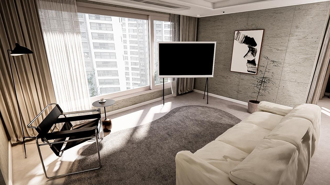 청담동 르엘 70평ㅣ거실 인테리어