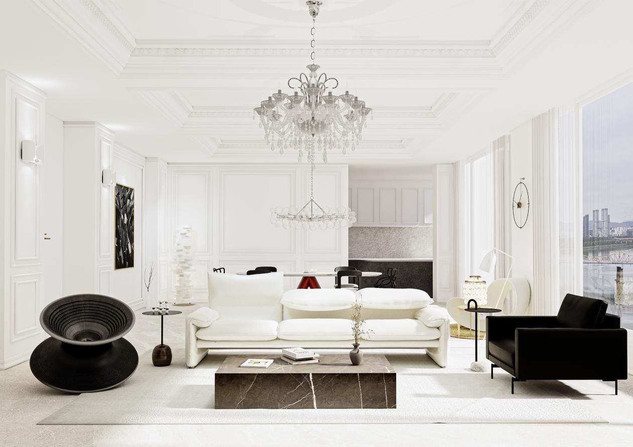 압구정 상지리츠빌 85평ㅣ거실 인테리어