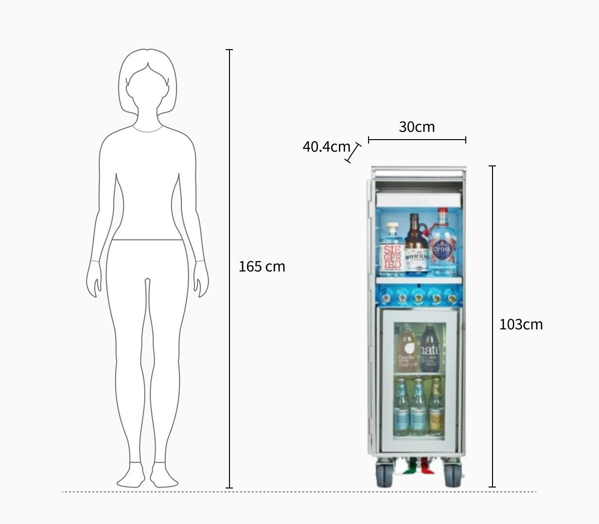 (단독) 보더바 트롤리 미니바 냉장기능 + 바카랏 하모니 텀블러 제품 상세정보 사진